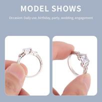 Wedding Anniversary Women Simplicity Fashion Diamond Ring Zircon Jewelry 925 Sterling Silver 6