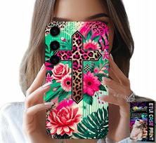 Etui Do Samsung Galaxy A16 4/5G - Krzyż, Róża Chrześcijaństwo Jezus Plecki