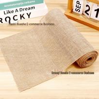 Solid Color Jute Burlap Table Runner - Decorative American Country Style for Home Dining 28cm x 5m linas