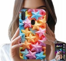 Etui Do Samsung Galaxy A20E - Kolorowe Gwiazdki Gwiazda Futerał +Folia