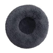 Pūkuota pliušinė šuns katės augintinio lova Patogus kilimėlis su lengvu dizainu patogumui kelionėse Dark Gray,Dia.40cm/15.7in