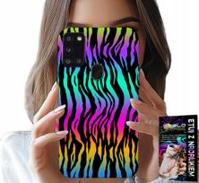 Etui Do Samsung Galaxy A21S - Abstrakcyjne Kolorowe Wzory Case + Folia