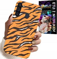 Etui Do Samsung Galaxy A21 - Plecki W Tygrysie Paski Pokrowiec +Szkło