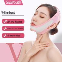 Infrared Elastic V-Face Sculpting Mask TPU Chin Band Facial Care Tool Normal OPP Bag rožinė