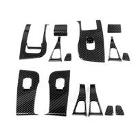 For Tesla Model 3 Y Window Lifter Switch Buttons Decorative Cover Trim Sticker Case Carbon Fiber ABS Car Decoration Model 3 Y 21-23 black