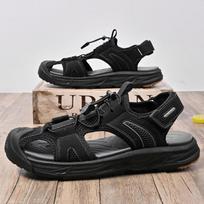 Madingi batai vyrams lauke Atsitiktiniai sandalai kvėpuojantys Vasariniai batai Sandalas Vyriški tinklelio Sandalias Žygio sandalai vyriški avalynė 6.5 juoda