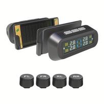 Belaidis padangų slėgio jutiklis TPMS Saulės energija maitinamas ekranas Realaus laiko saugos stebėjimo sistema Black Tire Pressure Gauge