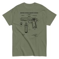 1911 PISTOLETO PATENTAS, 45 kal. GINKLAS Unisex Klasikinis Marškinėlis XL