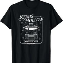 Gilmore Girls Stars Hollow Connecticut Gazebo Vintage Poster T-Shirt S juoda