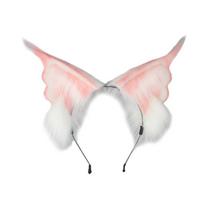 Lynx Ears Handmade Animal Furry Kitten Headband Hair Hoop for Masquerade juoda pilka spalva