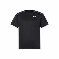 Nike Vyriški juodi sportiniai fitneso marškinėliai trumpomis rankovėmis su apvalia apykakle EU M juoda