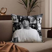 E-Eminem 8 Mile Hip Hop Rapper Pillow Case Anti-dustmite Pillowcase Invisible zipper silky short plush Sofa cushion cover 30cmx30cm