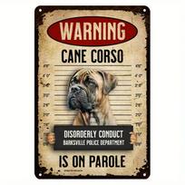 Cane Corso Mugshot Metal Sign Funny Dog Lover Gift Retro Wall Art 8x12 Inch 20x30 įvairiaspalvis