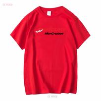 Mercury MerCruiser Pakabinamo variklio logotipas Baltas T-shirt Valtininkystė ilgomis arba trumpomis rankovėmis vintažinis Išplautas minkštas viršus kasdieniam dėvėjimui S