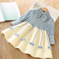 Girls' Winter Knitted Long-sleeved Princess Dress 100