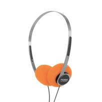 Koss x Retrospekt Retro Retro Oranžinės spalvos reguliuojamos laidinės oranžinės spalvos P/21 ausinės, putų, lankelis, 3,5 mm kištukas, juodos, sidabrinės. oranžinė