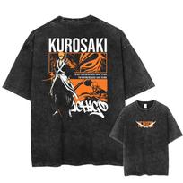 Bleach Kurosaki Ichigo  Aš Turiu Laimėti  Citatą Vintažiniai Išplauti Oversized Marškinėliai | Unisex Anime Streetwear Marškinėliai L