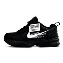 Nike Air Monarch 4 Abrasion Resistant Low top Chunky Sneakers Unisex Black White 415445-001(Team1149-) 39