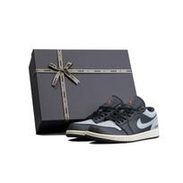 Jordan Air Jordan 1 Cushioning, Wear Resistant Low top Vintage Basketball Shoes Unisex Black Gray 553558-067(Team719-SBOX) 36.5