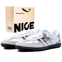 Adidas Originals SAMBA OG German Army Trainers Unisex Silver White B75806(Team1375-BAG) 36⅔