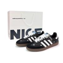 Adidas Originals SAMBA OG Starry Night Dot Abrasion Resistant Low top German Army Trainers Unisex Black White B75807(Team801-S-BOX) 38⅔