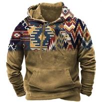 Kalėdinis vyriškas gobtuvas Retro Indijos gyvūnų modelio kaubojų stiliaus Kasdienis mados megztinis su gobtuvu Unisex Harajuku Oversized Top M