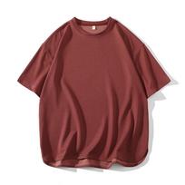 2026 Mens Baggy T Shirts Summer Men Solid Color Casual Short Sleeve Tshirts Man Basic T-shirt Male Tops Tees Couple L raudona