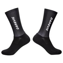 Brave Darevie Aero Cycling Socks - Striped Lycra, Moisture-Wicking, Aerodynamic Design One Size juoda