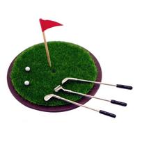 Sports Scene Miniature Golf Club Grassland Model Simulated Golf Club Set  Doll Accessories 7Pcs