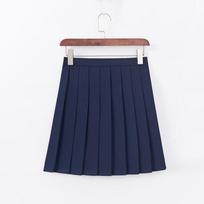 Navy Collar JK Uniform Set: White Top w/ Two Stripes & Short Skirt, Sweet Style, Long Sleeve M