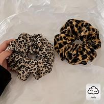 2Pcs Leopard Print Headbands, Vintage Elegant Highly Elastic Hair Band, Fluffy Low Ponytail Clip for Women Daily Wear