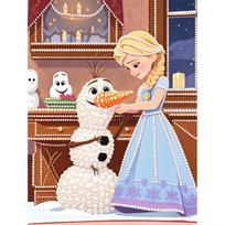 Disney Pearl Art Painting Frozen Elsa and Olaf Pearl Gem Painting Pictures Crafts Special Shape Home Wall Decoration 30x40