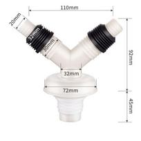 Dual-Interface Washing Machine Drain Tee Anti-Return Dual-Purpose Floor Drain Joint Two-In-One Pipe Connector Drain Pipe Tee 16mm