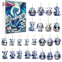 New Christmas Blind Box Advent Calendar With Cute Ice Dragon Baby Acrylic Gift Set Style A