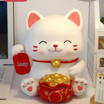 2024 Net Celebrity Lucky Cat Piggy Bank: Large Capacity Coin Jar for Boys & Girls. Deposit & Withdraw Easily.