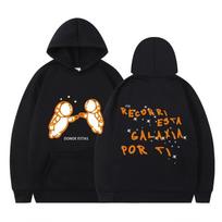 Men's Fashionable Printed Astronaut Hoodie - Casual, Loose-Fit Sweatshirt S juoda