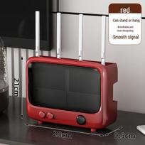 Wall-Mounted Router & Modem Holder: Punch-Free WiFi Shelf raudona