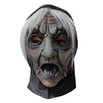 Black Tongue Halloween Ghost Witch Mask Dress Up Latex White-haired Witch Mask Non-toxic 3D Party Cosplay Props Costume Props smėlis