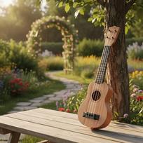 17  Playable Ukulele, Lightweight & Portable, Nylon Strings + Pick, Open-Gear Tuning, Easy for Beginners, Ideal Holiday Gift