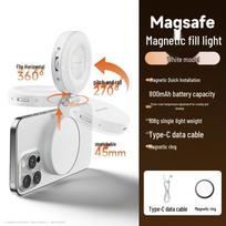 Portable Multi-functional Magnetic Fill Light with Makeup Mirror and LED for Selfies