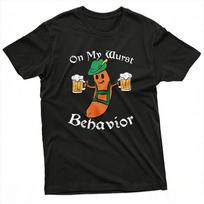 On My Wurst Behavior Oktoberfest Sausage Beer Design T Shirt Men T-Shirt Cotton Summer Short Sleeve Casual Fashion Tops S