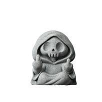 Funny Grim Reaper Skeleton Figurine, Unique Resin Statue, Desk Decor, Gothic Collectible, Halloween Gift, Home Ornament, Purple Cloak, 4 Inch