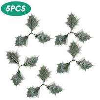 2M Christmas Artificial Holly Leaves Vine Garland Lighting String Xmas Tree Rattan Wreath For DIY Xmas Party Decoration Supplies