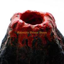 F26C Aquarium Air Stone Artificial Mountain Resin Volcano Bubble Stones Decor CN