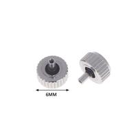 2PC Metal Silver Color Steel Watch Crown Screw-in Watch Crown  4.5mm To 7mm Head Diameter With Long Post For Watch Crowns Repair