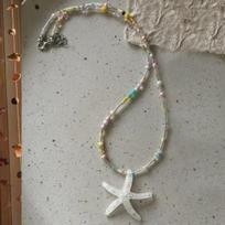 Colorful Rice Beaded Resin Big Starfish Pendant Necklace For Women Men Bohemian Sea Star Choker Summer Beach Vacation Jewelry