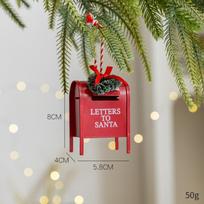 Letters To Santa Christmas Hanging Postbox Creative Pendant Xmas Ornament Handmade Santa Claus Christmas Tree Decor Festival raudona