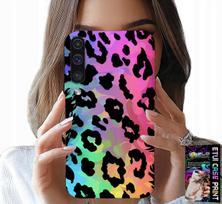 Etui Do Samsung Galaxy A70 - Kolorowa Tęczowa Panterka Plecki Szkło