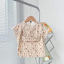 Reversible Infant Smock: Waterproof, Sleeveless Bib for Self-Feeding M (2.5-4 Years) grybų spalva