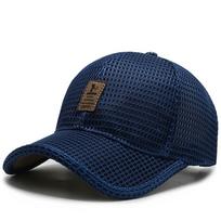 Full Mesh Sun Protection Caps Adjustable Breathable Summer Baseball Cap Quick Dry Golf Running Fishing Hat For Man Women Unisex mėlyna
